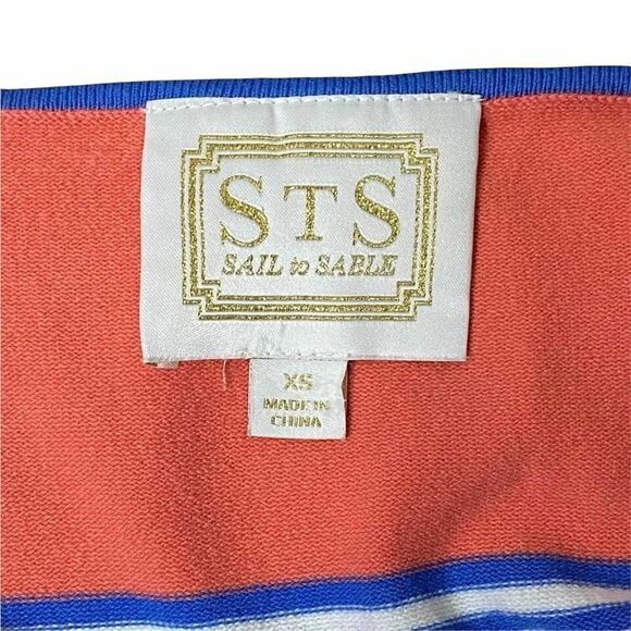 sail to Sable Knit Striped Blue White & Coral Dress Size XS - Picture 7 of 8